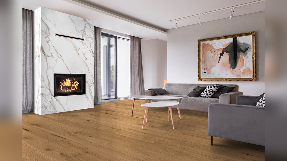 A Living Room With Furniture And a Wooden Floor Leander