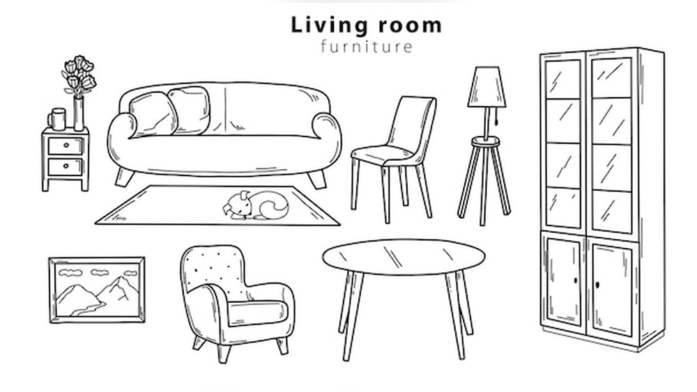 How to Draw Living Room Furniture
