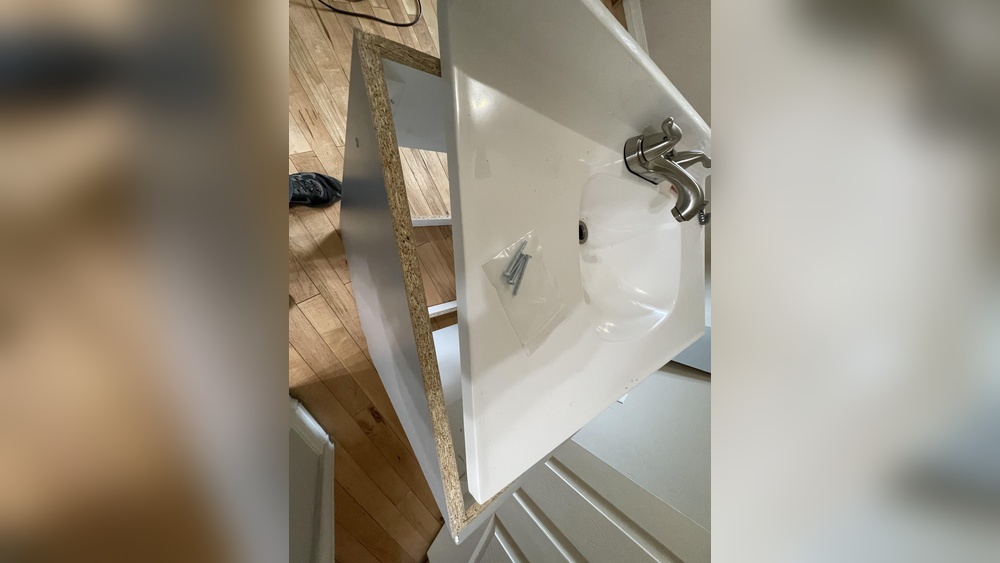 How to Attach a Vanity Top to the Cabinet