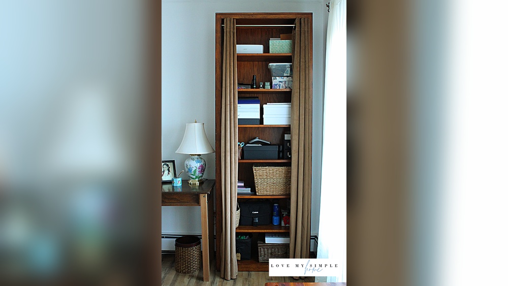 How to Cover a Bookshelf With a Curtain