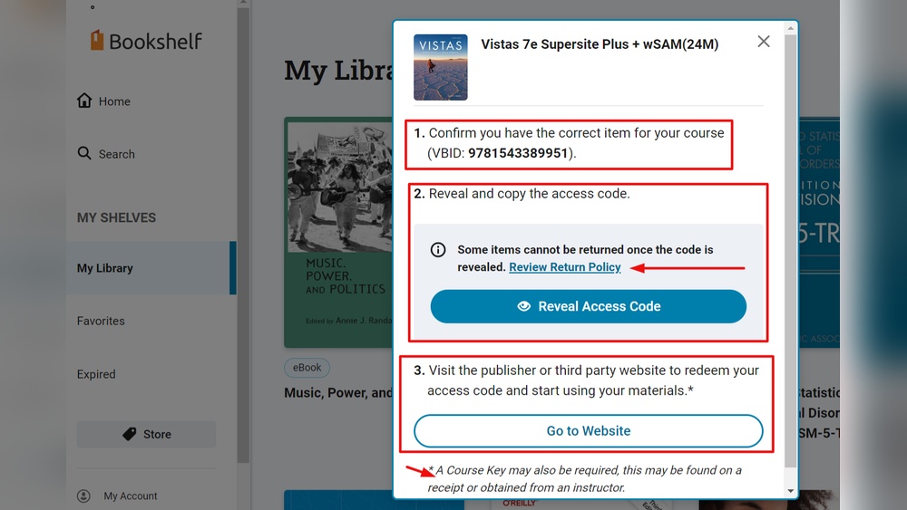 How to Get Books on Vitalsource Bookshelf